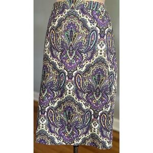 J Crew No 2 Pencil Paisley Print Skirt 8